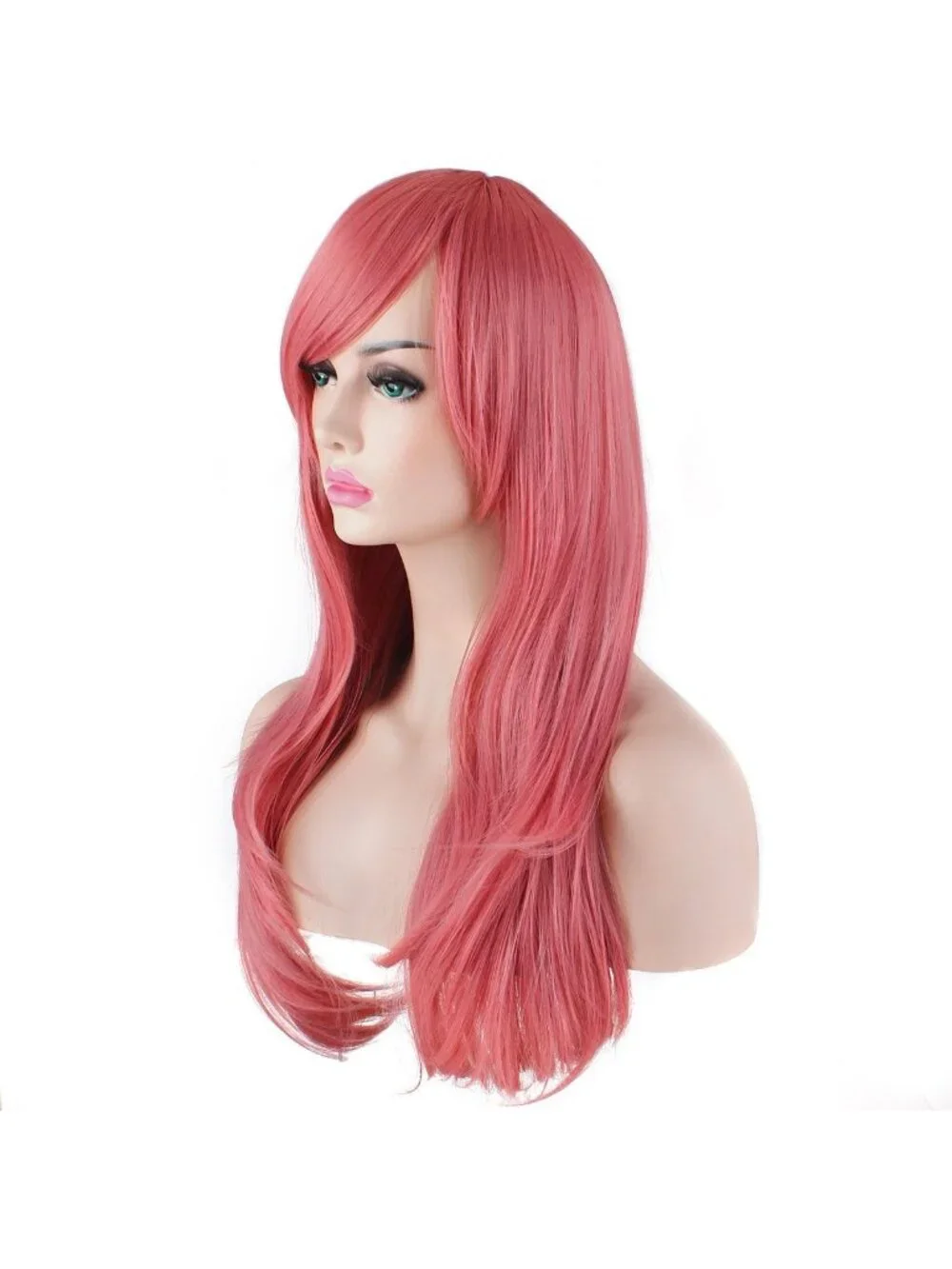 Women's Grey Pink 28 Inch Classic Long Synthetic Wavy Cosplay Curly Hair Wigs